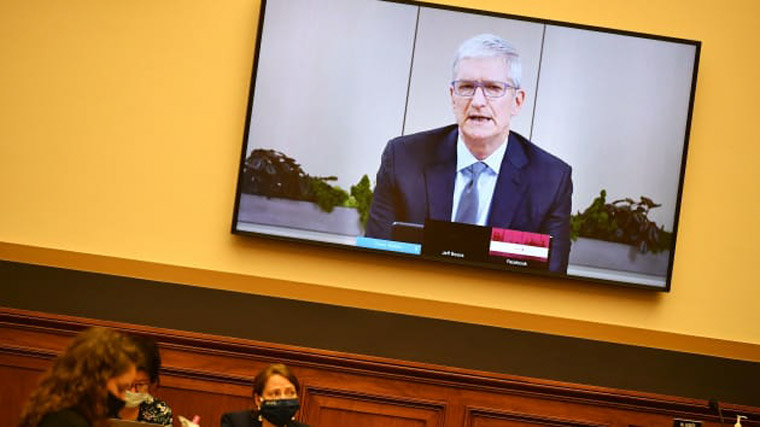 Apple CEO Tim Cook testifies for the U.S. House Judiciary Antitrust Subcommittee.