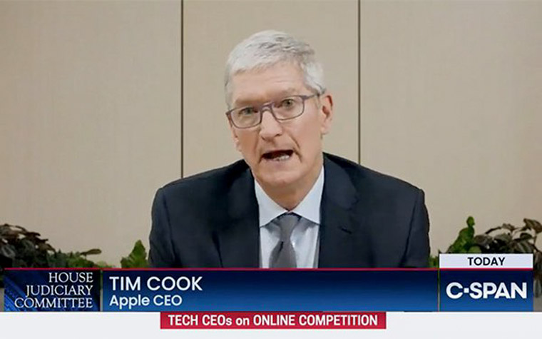 Apple CEO Tim Cook was one of four live witnesses at the hearings.