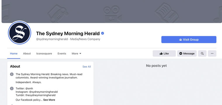 Content from INMA members like The Sydney Morning Herald immediately disappeared from Facebook in Australia.