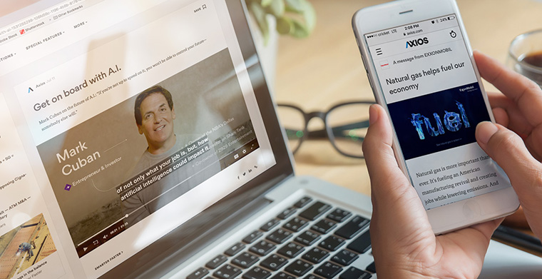 Axios’ articles are written by subject matter experts and are frequently shorter than 300 words.