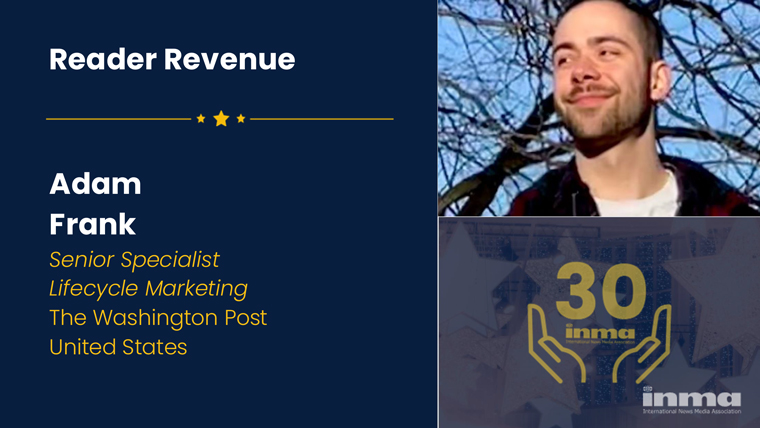 In addition to helping reduce subscriber churn, Adam Frank has collaborated with product and engineering teams to develop innovative marketing tools for automating and personalising messaging.