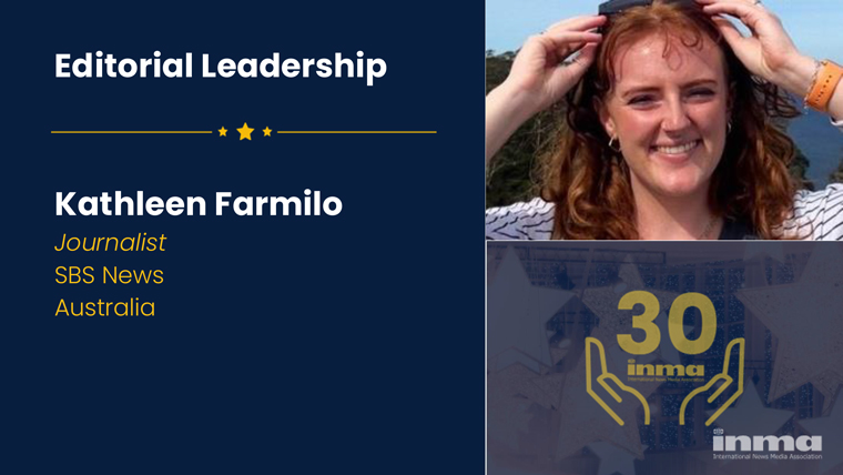 As a social media producer for SBS News, Kathleen Farmilo transforms news articles on the Web site into engaging posts that appeal to digital natives.