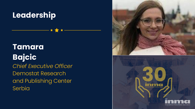 As executive manager/CEO at Demostat, Tamara Bajčić has worked diligently to secure the company’s reputation as a leader in the fight against disinformation.