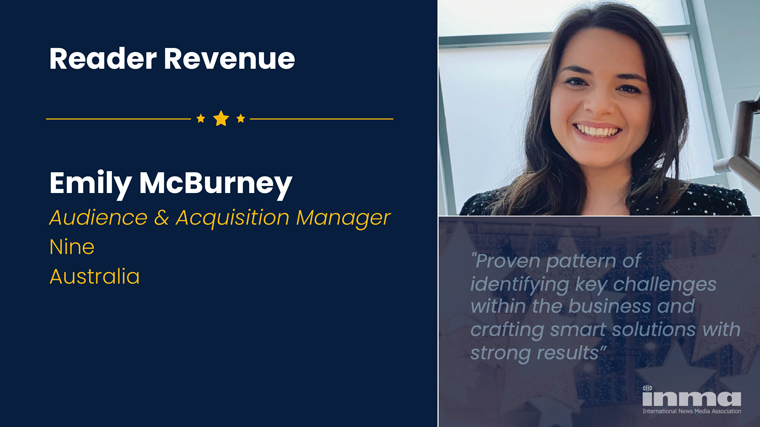 Emily McBurney works to generate revenue that will fund Nine’s newsroom and secure the future of journalism.