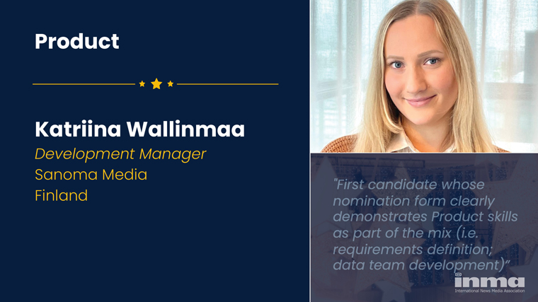 Katriina Wallinmaa is both a development manager and a product owner for a data and personalisation team.