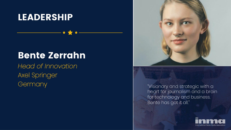 Bente Zerrahn is head of innovation at Axel Springer in Germany.
