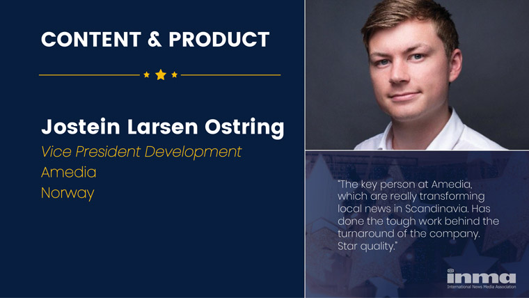 Jostein Larsen Østring is vice president of development at Amedia in Norway.