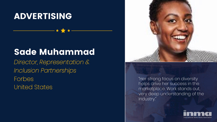 Sade Muhamma is director of representation and inclusion partnerships at Forbes in the United States.