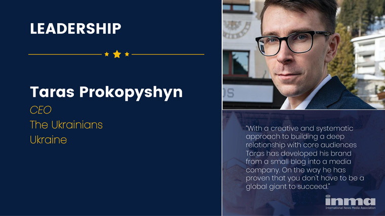 Taras Prokopyshyn is CEO of The Ukrainians in the Ukraine.