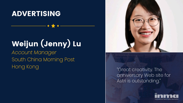 Weijun (Jenny) Lu is account manager in marketing solutions at South China Morning Post in Hong Kong.