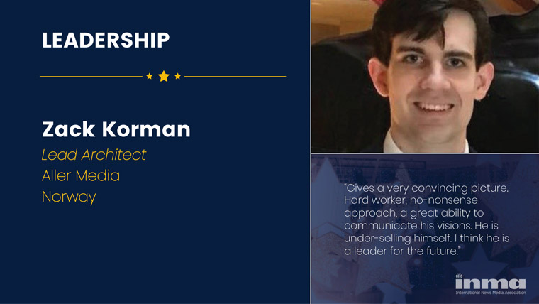 Zack Korman is lead architect at Aller Media in Norway.