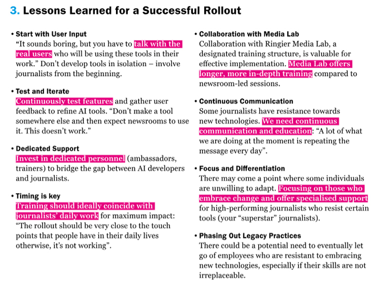 Taken from Ringier’s Digital Media Playbook, dated May 5, 2025..