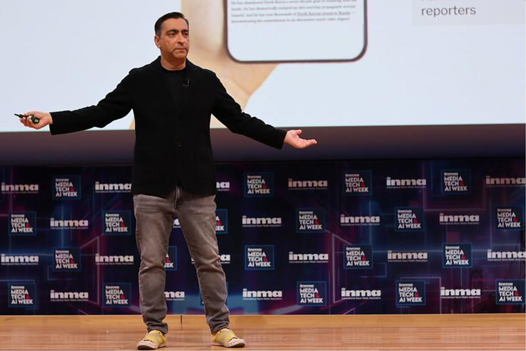 Washington Post CTO Vineet Khosla speaks at INMA’s Media Tech & AI Week in San Francisco.