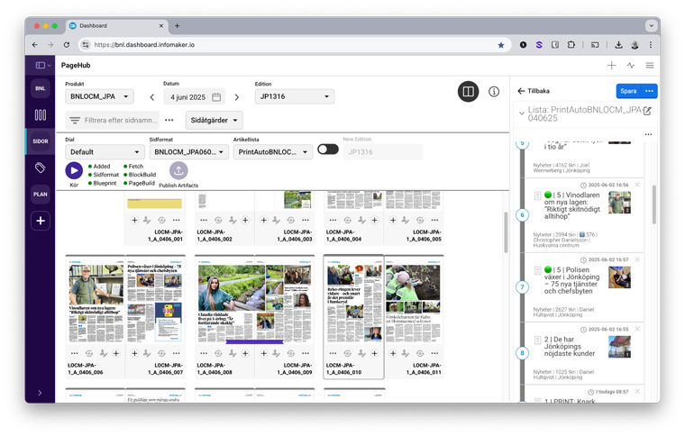 A look at the print automation interface at Bonnier.