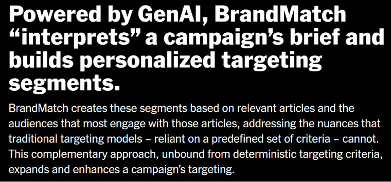 Screenshot from The New York Times’ BrandMatch site.