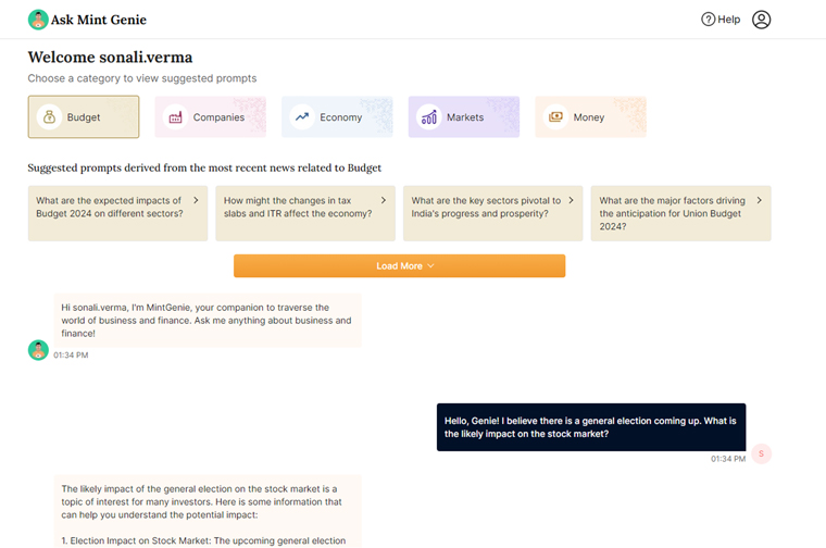 HT Media’s Mint Genie chatbot lets readers pick the information they want to consume on a range of topics.