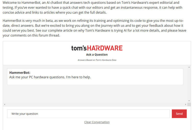 Screenshot of Future Plc’s Hammerbot.