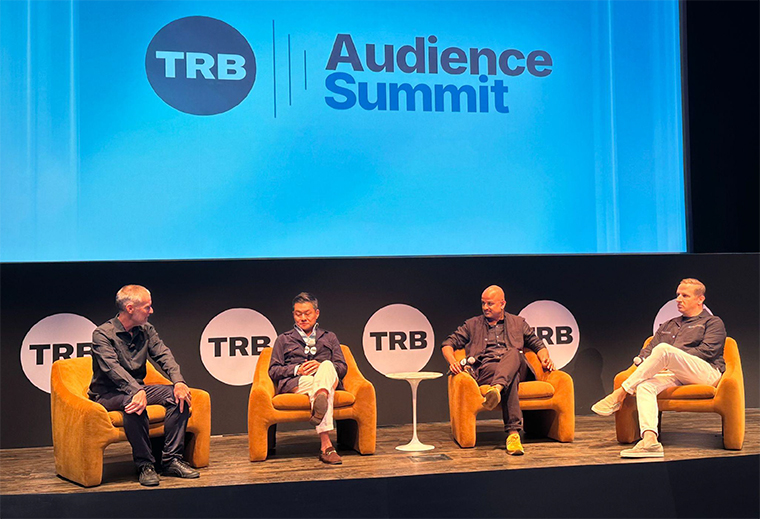 Will Lee, CEO at ADWEEK; Rafat Ali, CEO & founder at Skift; and Robert Dippell, CEO, Morning Brew Inc., speak with Brian Morrissey, founder and publisher at The Rebooting, at the TRB Audience Summit.
