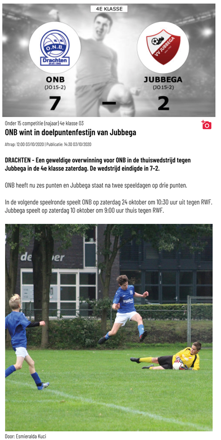 This article was produced as part of NDC’s automation test project last year, where it covered junior football matches with crowdsourced photos.