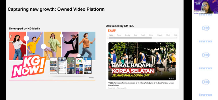 Dian Gemiano, president of the Indonesia Digital Association and chief marketing officer of KG Media, explained the growth found on KG Media's video platform