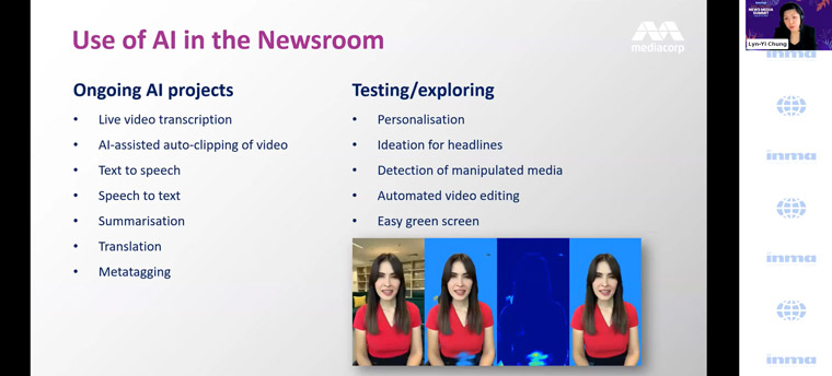 Lyn-Yi Chung, deputy chief editor at MediaCorp’s CNA, explains how the company uses AI in the newsroom.