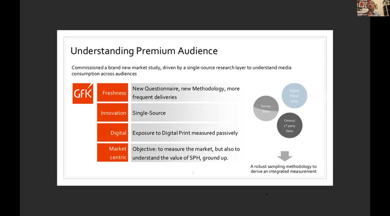 Ignatius Low, chief operating officer at Singapore Press Holdings, shared results of a research study into its premium audience.