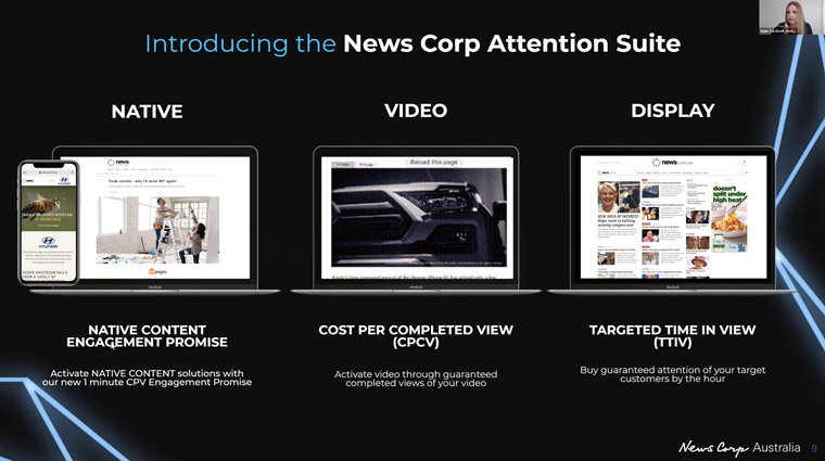 News Corp Australia's Attention Suite features native, video, and display advertising.