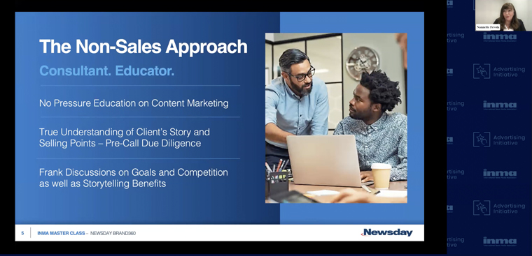 Sales training and project management have driven success for Newsday's Brand 360 content studio, Nannette Fevola, senior director of client solutions/Brand360 content and video, said.