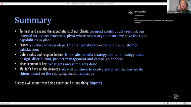 True success lies in empathy, Tracy Day, managing director of the Globe Content Studio, said.