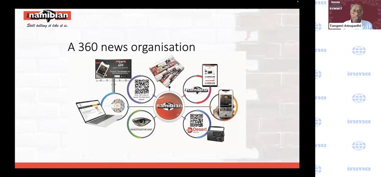 Tangeni Amupadhi, editor-in-chief and managing director at The Namibian Free Press, detailed how the media company moved from primarily print to a multimedia content company.