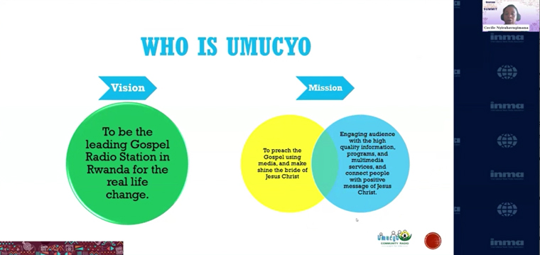 Cecile Nyirahavugimana, managing director of Umucyo Radio, explained the mission of the Rwandan Christian station.