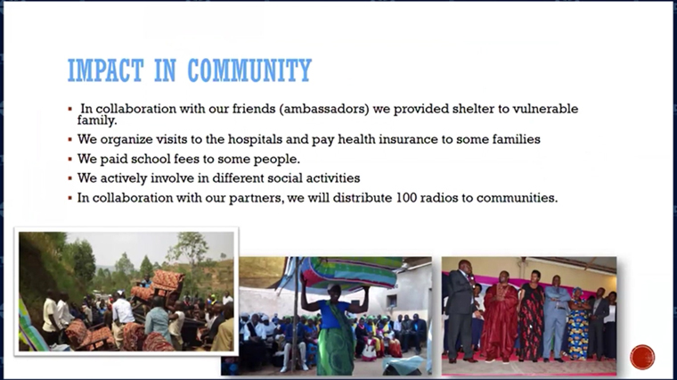 Umucyo Radio works to do good in the local community in several ways.
