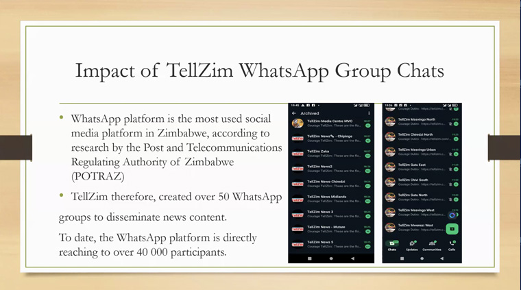 WhatsApp group chats are one of TellZim's most engaging social strategies.