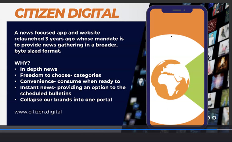 Carol Wachira, marketing director at Royal Media Services, explained the company's Citizen Digital app.