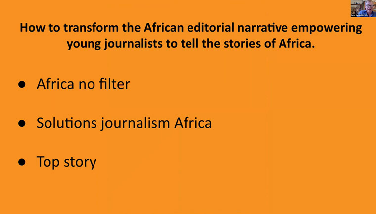 Peter Burdin, BBC Africa advisor, shared three positive efforts in Africa to improve media talent.