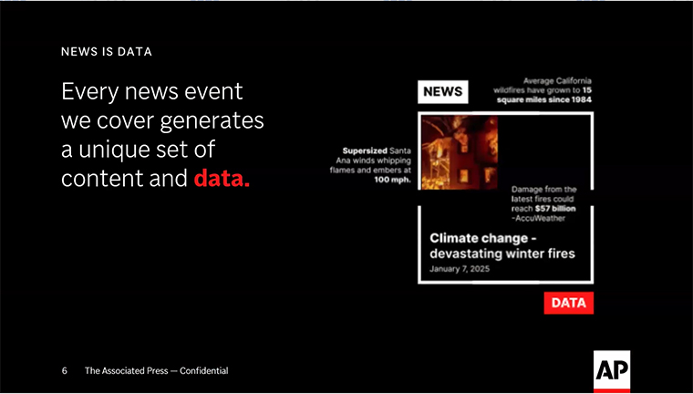 With the rise of agentic AI, news has become data at Associated Press, Sara Trohanis, vice president of America revenue and head of strategic partnerships, said.