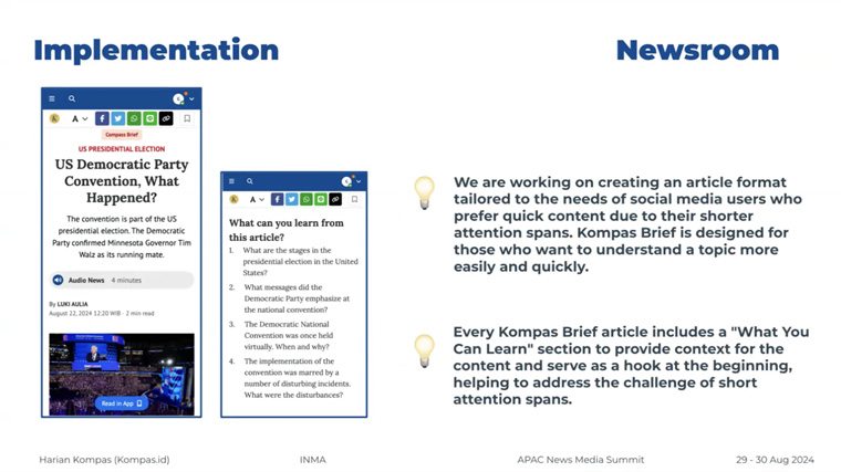 The Kompas Brief product attracts users attracted to short social media content.