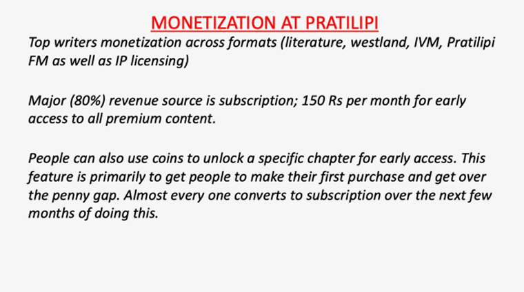 Writers at Pratilipi receive a 40% revenue share.