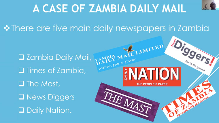 Zambia Daily Mail is one of five major newspapers in the country.