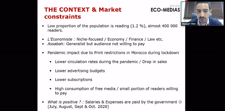The audience reach for Groupe Eco-Medias is very small and was hit hard by COVID restrictions.