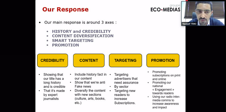 The media company focuses its strategy on credibility, content, targeting, and promotion.