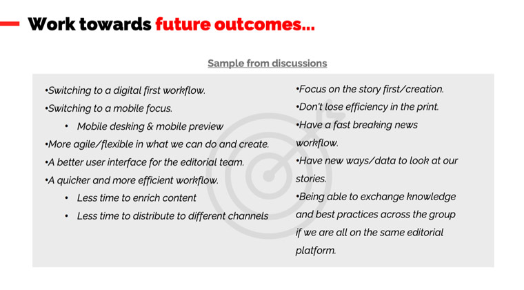 A common narrative throughout the company on the future is helpful.