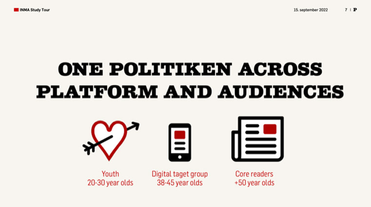 Politiken focuses on its three target audiences.