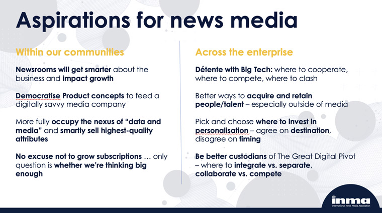 The post-COVID aspirations for the media industry are plentiful and hopeful.