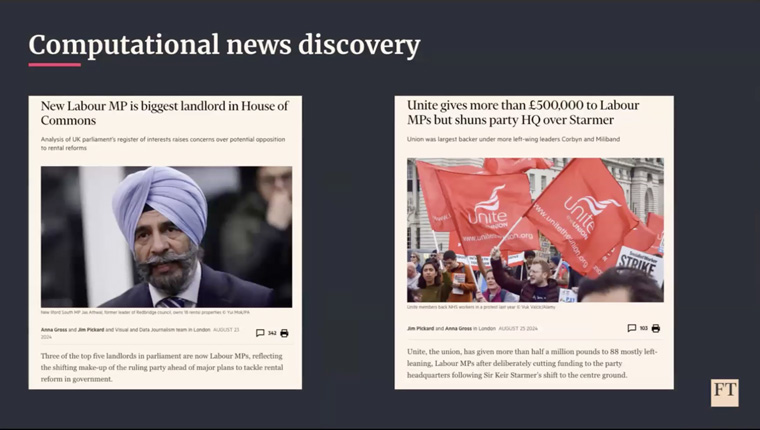 Content like these articles about MPs was surfaced because of the tool.