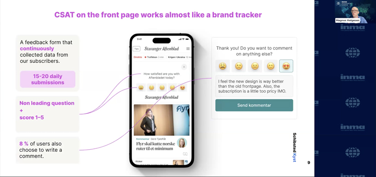 Bergens Tidende uses AI to simplify processing and acting on customer feedback, Magnus Helgesen, the company’s UX lead, said.