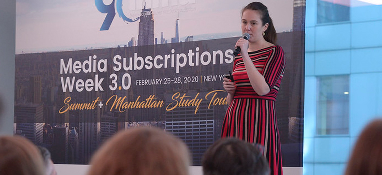 Selma Stern of Business Insider leads INMA audience members through her company's ambitious growth plan.