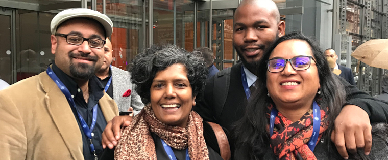 Independent Media's Amit Makan, Vasantha Angamuthu, Siyavuya Mzantsi and RIana Andrews at The New York Times on Monday.