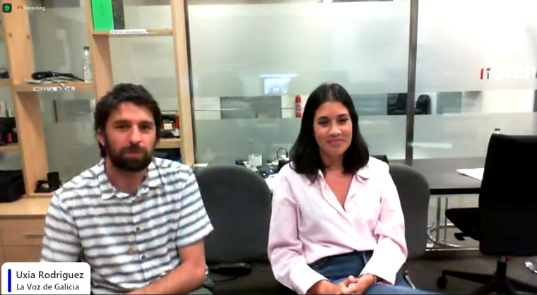Lois Balado, head of social media and new narratives (left) and Uxia Rodriguez Diez, editor-in-chief (right) at La Voz de Galicia.