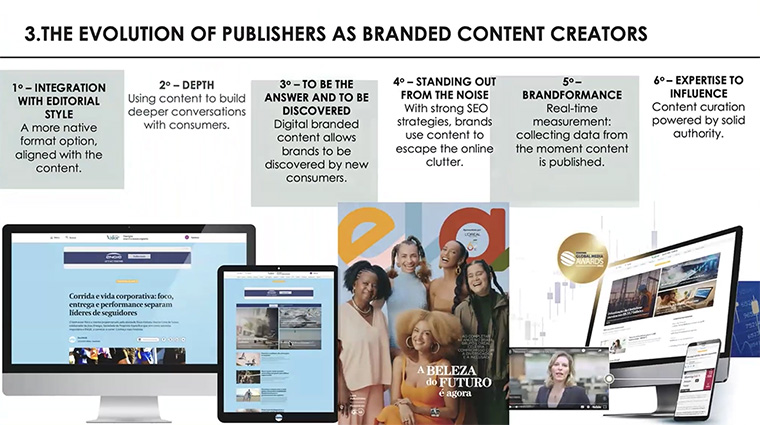 O Globo's G.Lab focuses on six stages of evolution in its branded content.